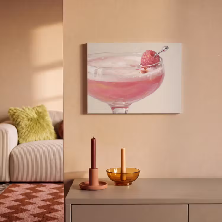 Akoestisch schilderij - Cocktail - Framboos - Drank - Modern - Roze — 2