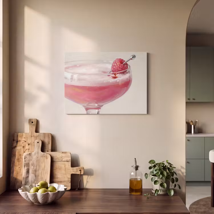 Akoestisch schilderij - Cocktail - Framboos - Drank - Modern - Roze — 3