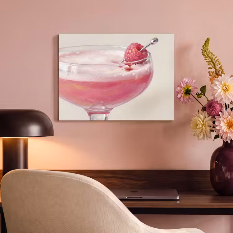 Akoestisch schilderij - Cocktail - Framboos - Drank - Modern - Roze — 4