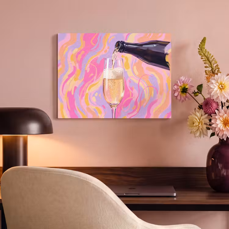 Akoestisch schilderij - Drank - Inschenken - Feest - Abstract - Roze — 4