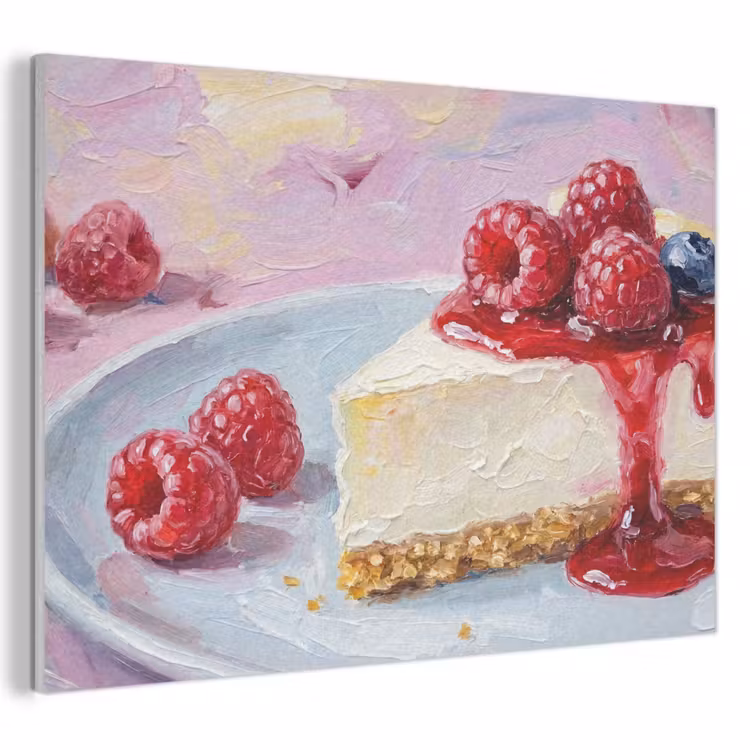 Akoestisch schilderij - Eten - Cheesecake - Bessen - Abstract - Roze — 1