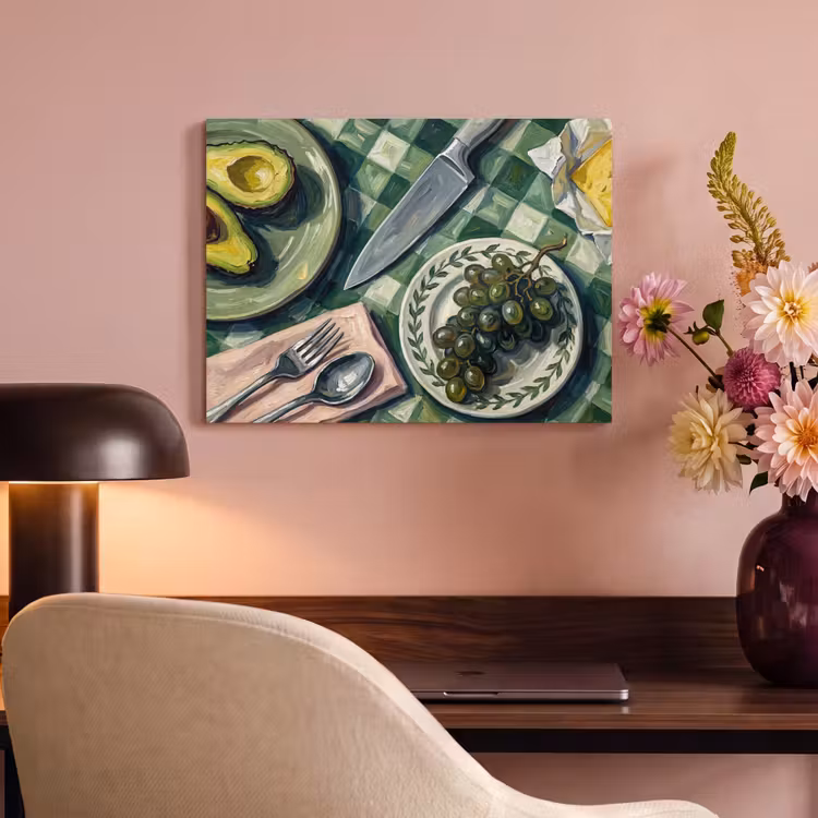 Akoestisch schilderij - Eten - Ontbijt - Tafel - Modern - Groen — 4