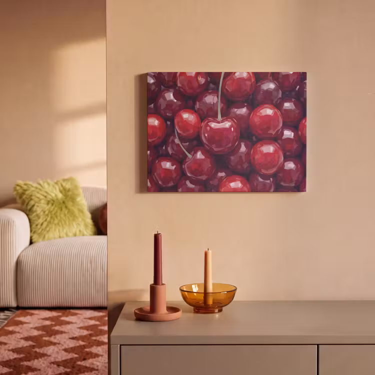 Akoestisch schilderij - Fruit - Kersen - Eten - Modern - Rood — 2