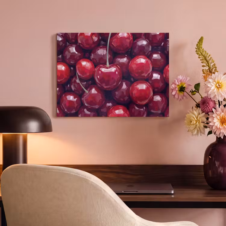 Akoestisch schilderij - Fruit - Kersen - Eten - Modern - Rood — 4