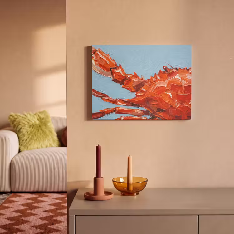 Akoestisch schilderij - Krab - Zee - Dieren - Abstract - Rood — 2