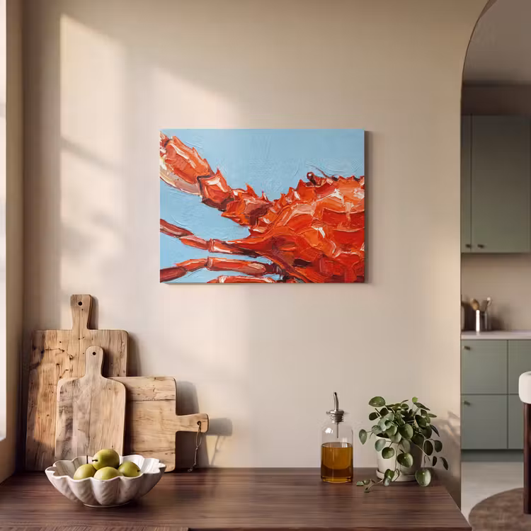 Akoestisch schilderij - Krab - Zee - Dieren - Abstract - Rood — 3
