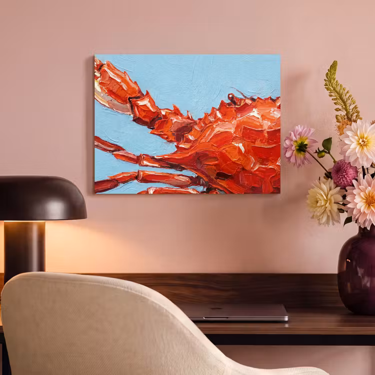 Akoestisch schilderij - Krab - Zee - Dieren - Abstract - Rood — 4