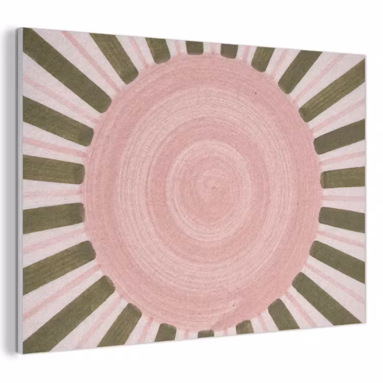 Akoestisch schilderij - Patroon - Cirkel - Stralen - Abstract - Roze — 1