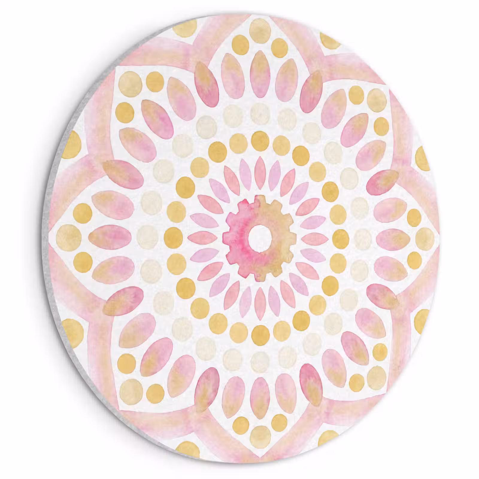 Akoestisch schilderij rond - Abstract - Mandala - Kunst - Modern - Roze — 1