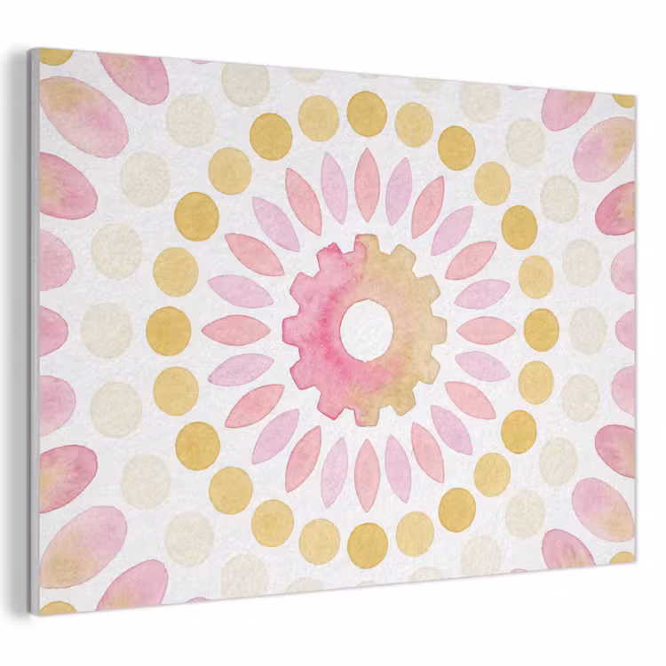 Akoestisch schilderij - Abstract - Mandala - Kunst - Modern - Roze — 1