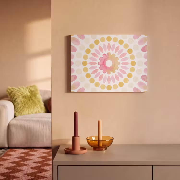 Akoestisch schilderij - Abstract - Mandala - Kunst - Modern - Roze — 2
