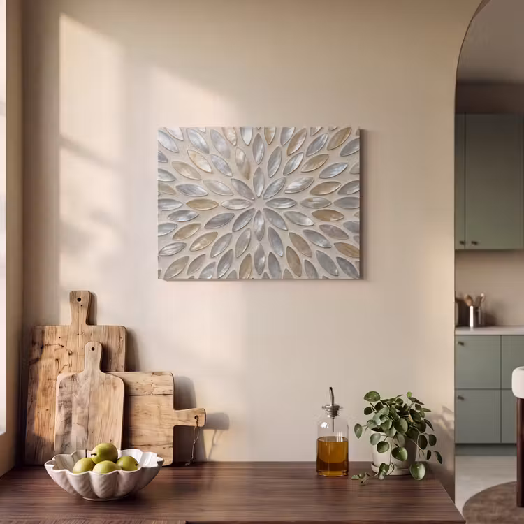 Akoestisch schilderij - Patroon - Ovaal - Glanzend - Abstract - Beige — 3