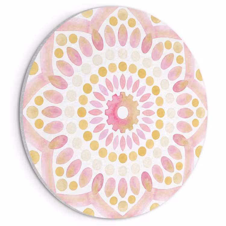 Akoestisch schilderij rond - Abstract - Mandala - Kunst - Modern - Roze — 1
