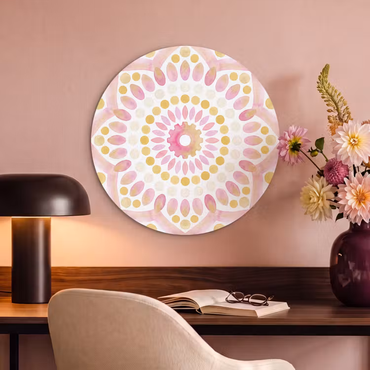 Akoestisch schilderij rond - Abstract - Mandala - Kunst - Modern - Roze — 2