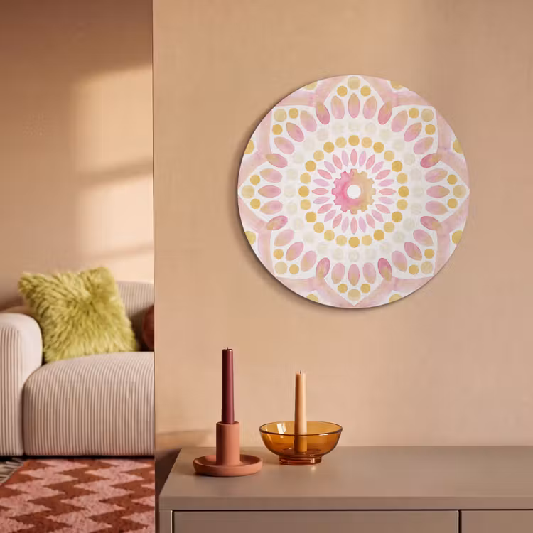 Akoestisch schilderij rond - Abstract - Mandala - Kunst - Modern - Roze — 3