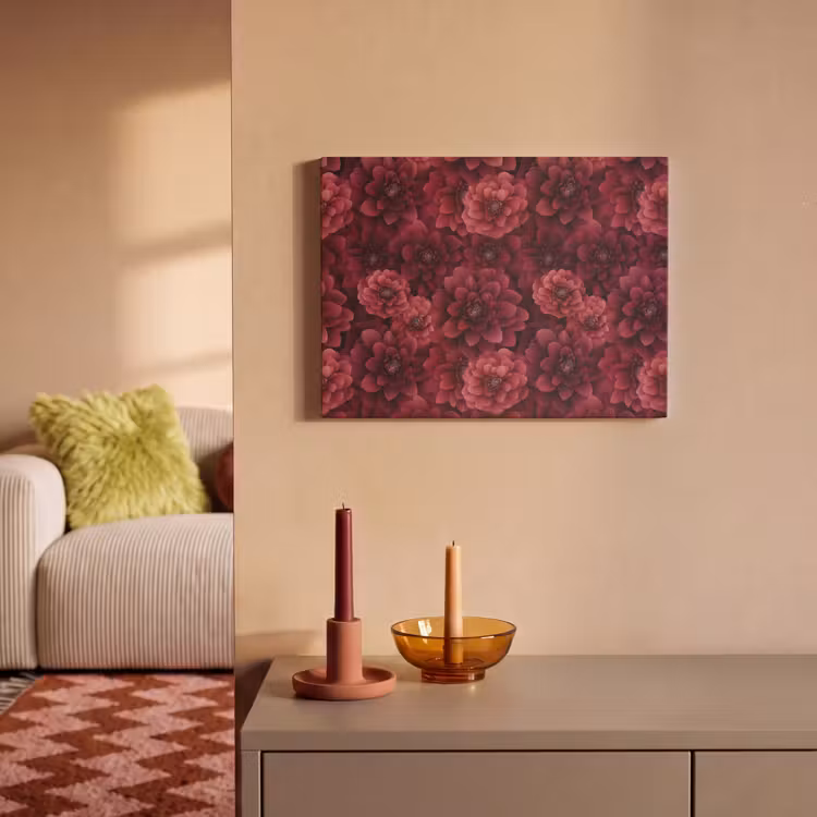 Akoestisch schilderij - Dahlias - Bloemen - Rood — 2