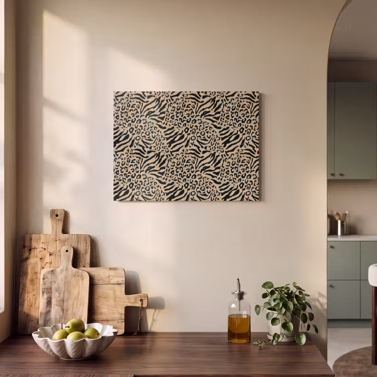 Akoestisch schilderij - Giraf - Zebra - Motief - Bruin — 3