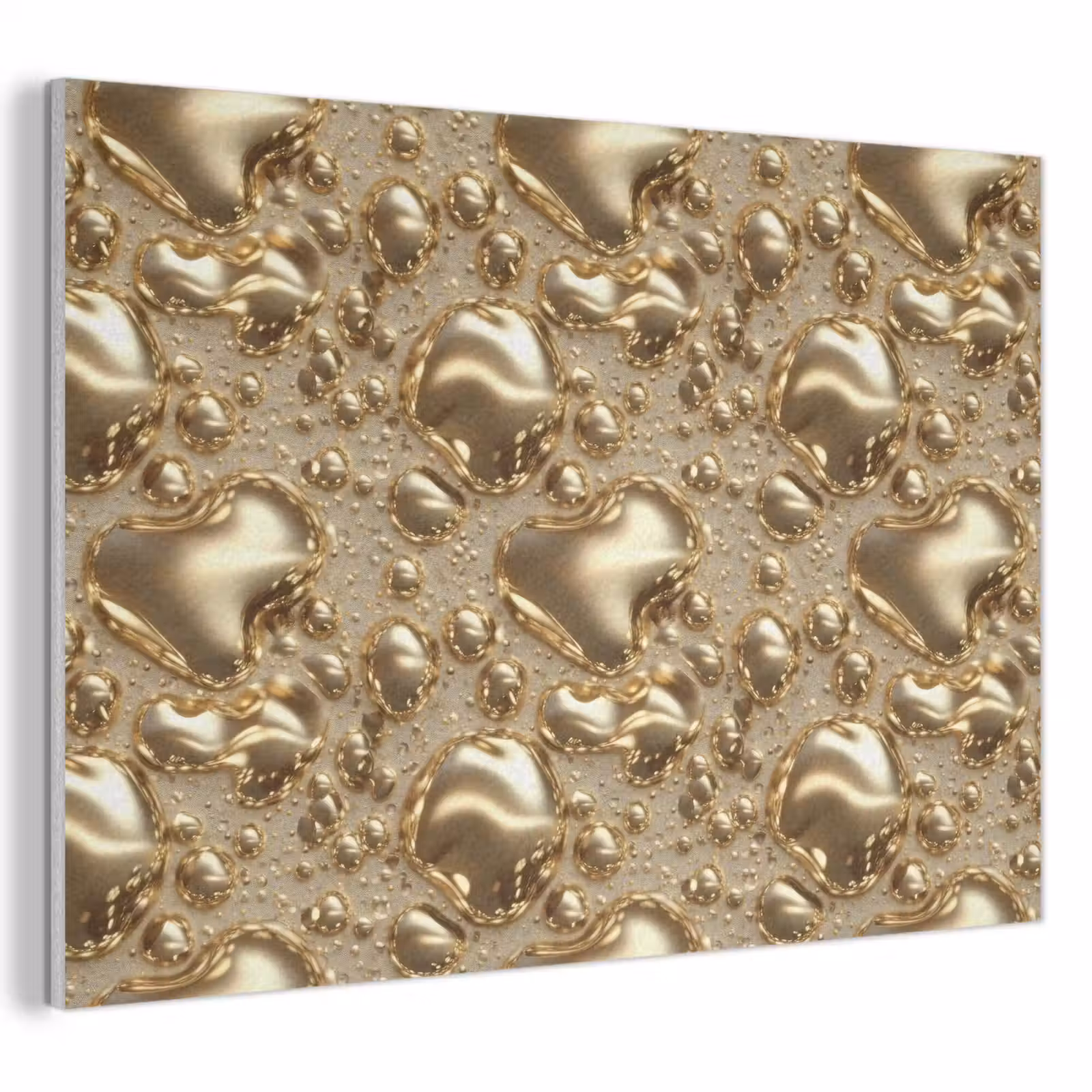 Akoestisch schilderij - Druppels - Organisch - Goud — 1