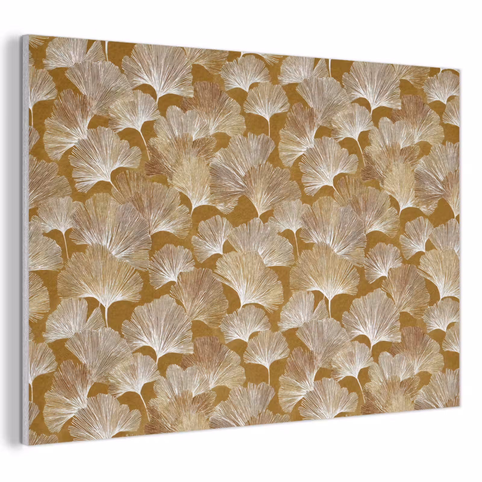 Akoestisch schilderij - Ginkgo - Bladeren - Goud — 1