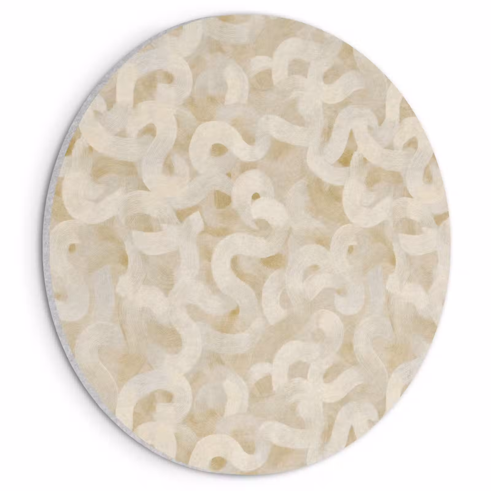 Akoestisch schilderij rond - Abstract - Lijnen - Beige — 1