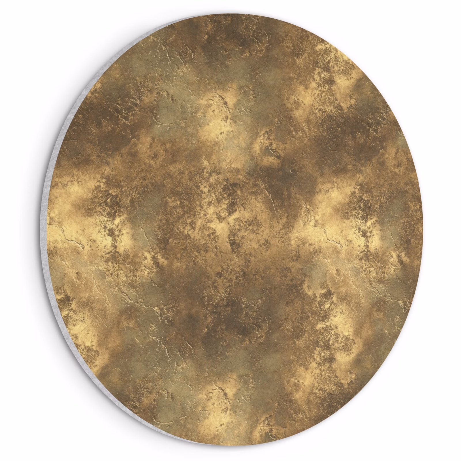 Akoestisch schilderij rond - Antiek - Metaallook - Goud — 1
