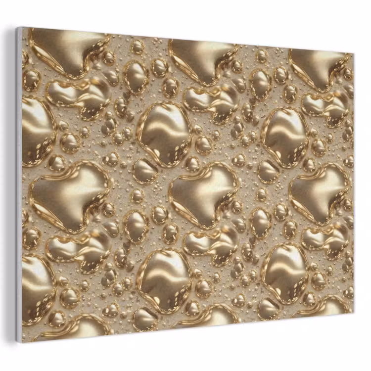 Akoestisch schilderij - Druppels - Organisch - Goud — 1