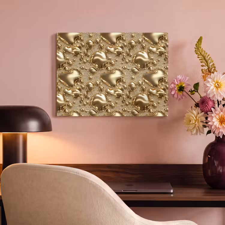 Akoestisch schilderij - Druppels - Organisch - Goud — 4
