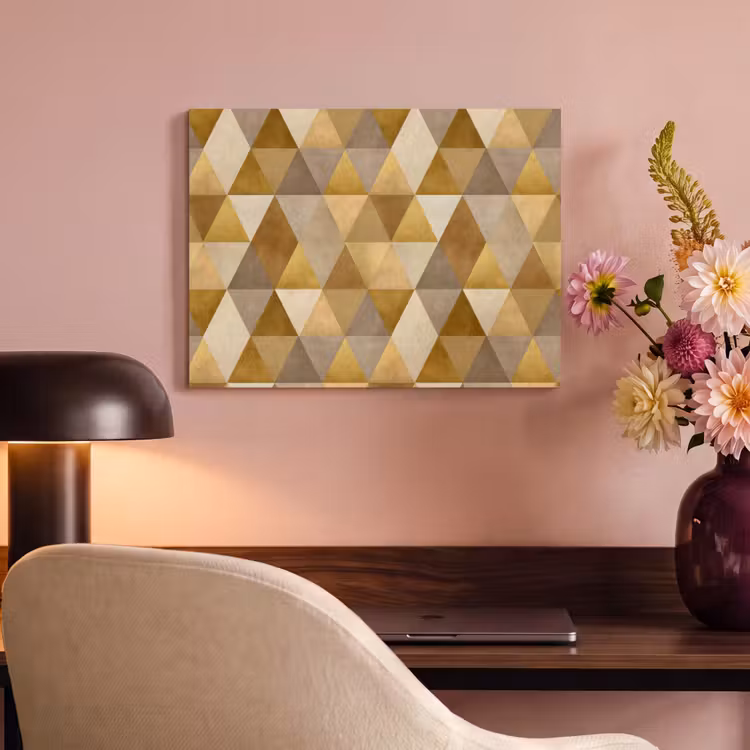 Akoestisch schilderij - Geometrisch - Driehoek - Goud — 4