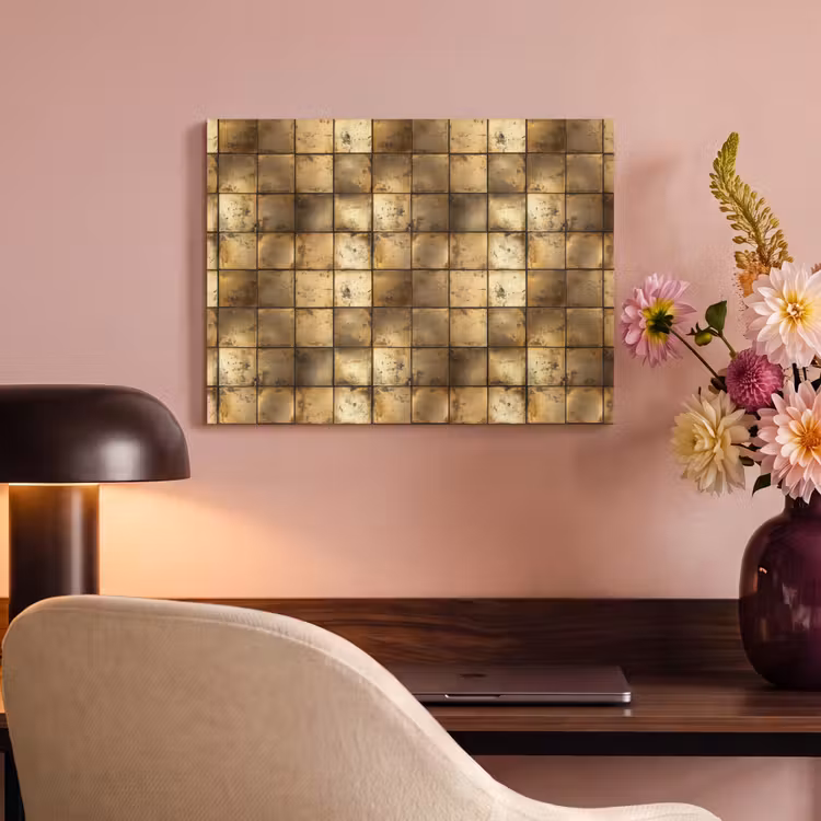Akoestisch schilderij - Geometrisch - Tegels - Goud — 4