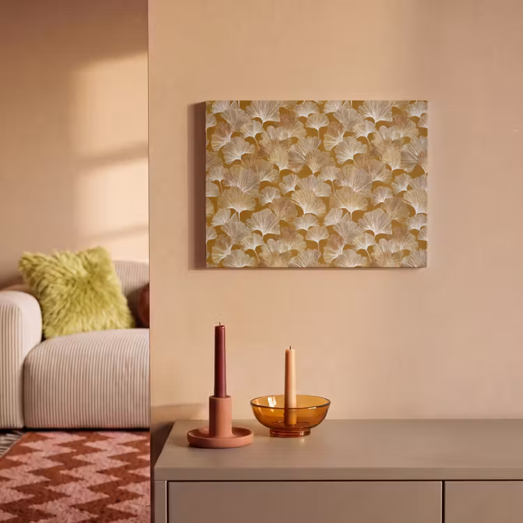 Akoestisch schilderij - Ginkgo - Bladeren - Goud — 2