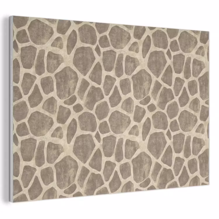 Akoestisch schilderij - Giraf - Patroon - Beige - Bruin — 1