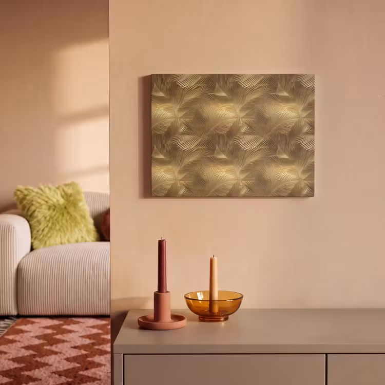 Akoestisch schilderij - Palm - Waaier - Goud — 2