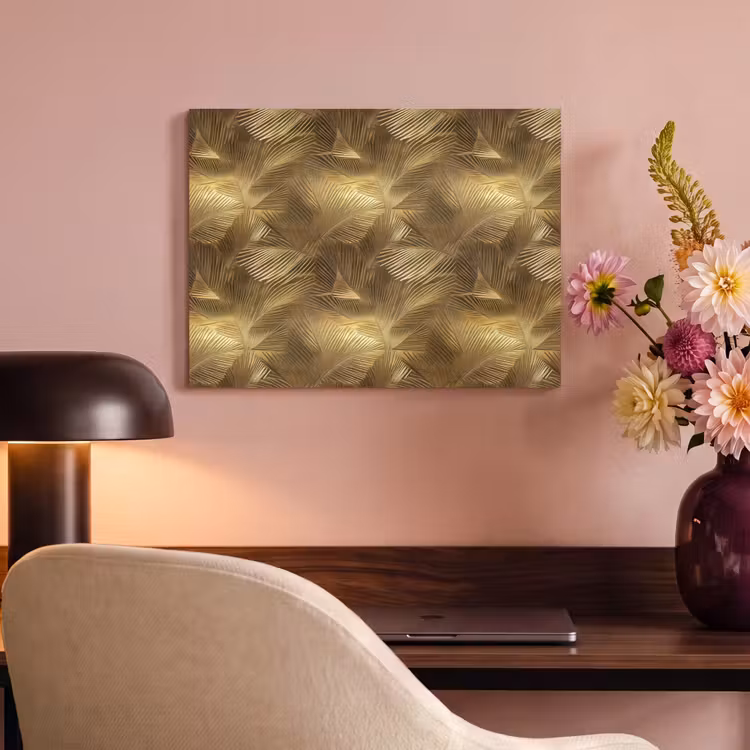 Akoestisch schilderij - Palm - Waaier - Goud — 4