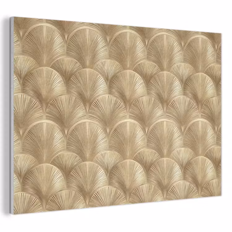 Akoestisch schilderij - Patroon - Waaier - Goud — 1
