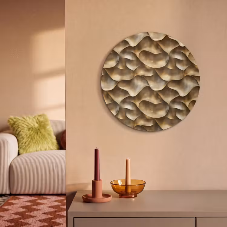 Akoestisch schilderij rond - Abstract - Antiek - Goud — 3