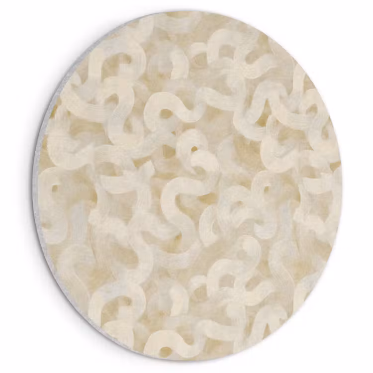 Akoestisch schilderij rond - Abstract - Lijnen - Beige — 1