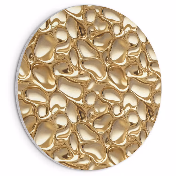 Akoestisch schilderij rond - Abstract - Modern - Goud — 1