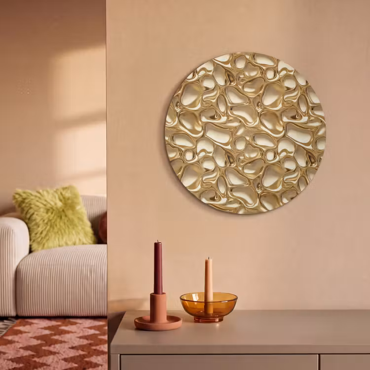 Akoestisch schilderij rond - Abstract - Modern - Goud — 3
