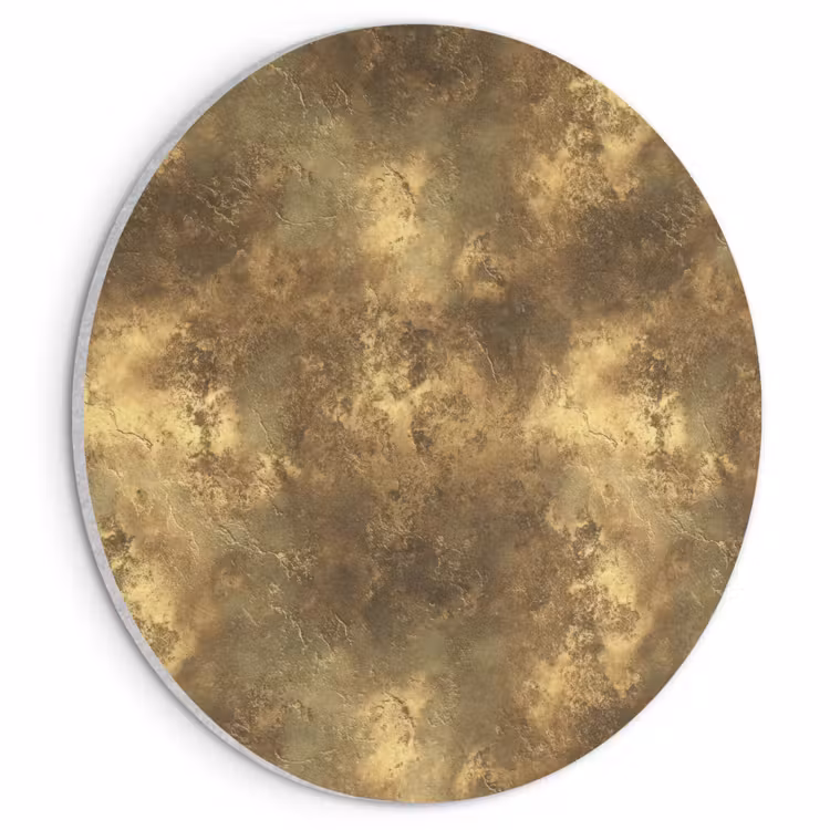 Akoestisch schilderij rond - Antiek - Metaallook - Goud — 1