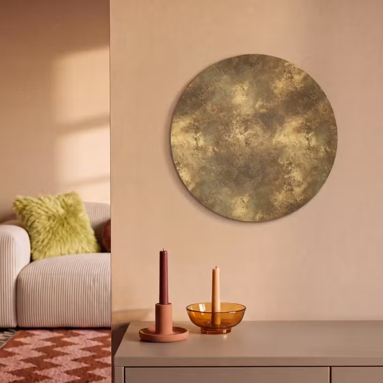 Akoestisch schilderij rond - Antiek - Metaallook - Goud — 3