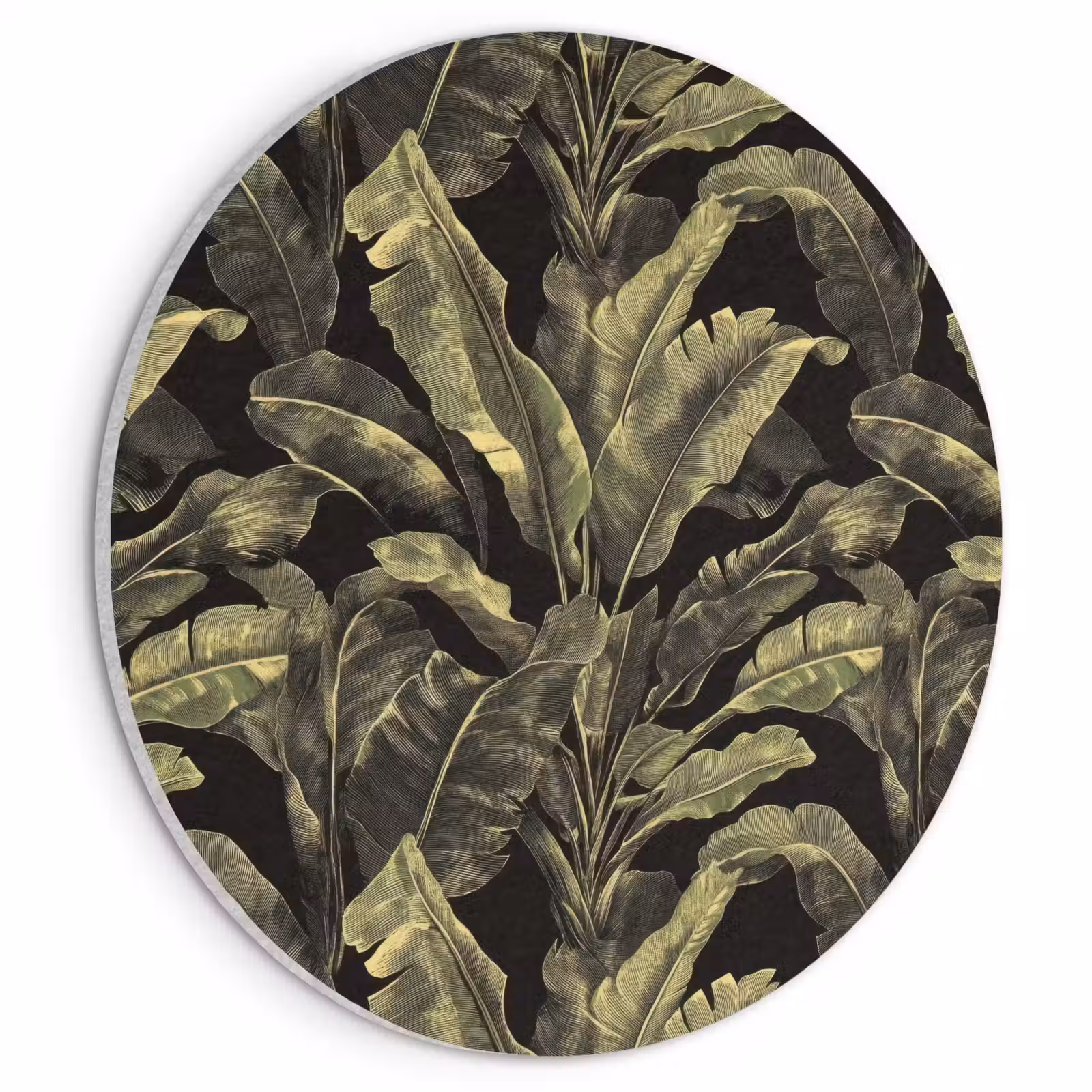 Akoestisch schilderij rond - Botanisch - Bladeren - Groen — 1