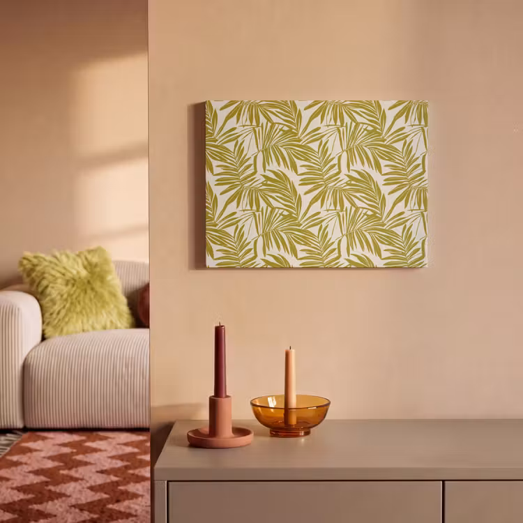 Akoestisch schilderij - Palmblad - Patroon - Groen — 2
