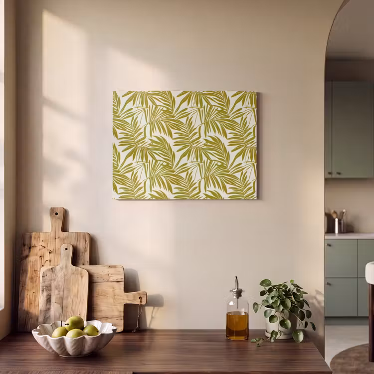 Akoestisch schilderij - Palmblad - Patroon - Groen — 3
