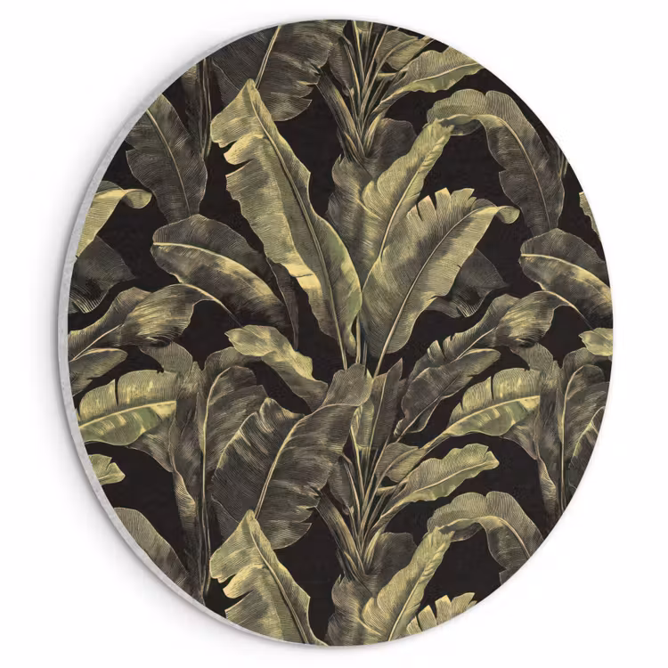 Akoestisch schilderij rond - Botanisch - Bladeren - Groen — 1