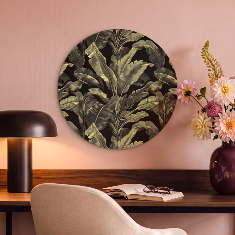 Akoestisch schilderij rond - Botanisch - Bladeren - Groen — 2