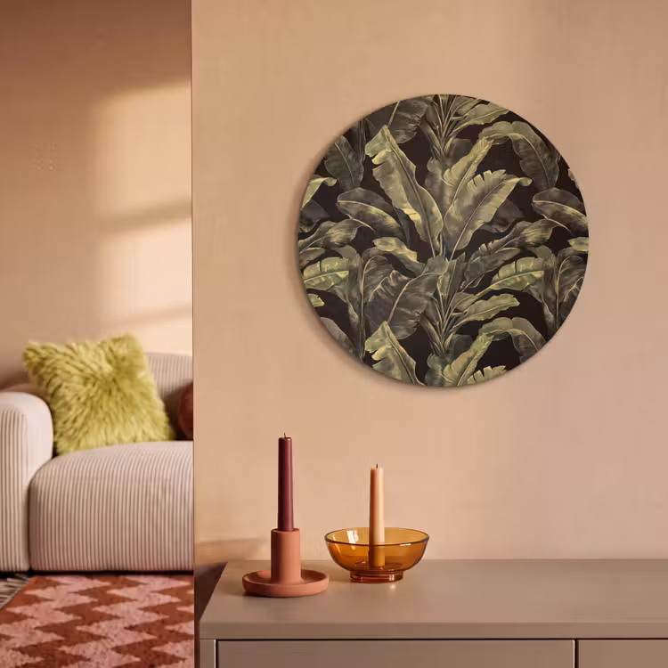 Akoestisch schilderij rond - Botanisch - Bladeren - Groen — 3