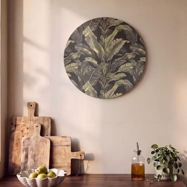 Akoestisch schilderij rond - Botanisch - Bladeren - Groen — 4