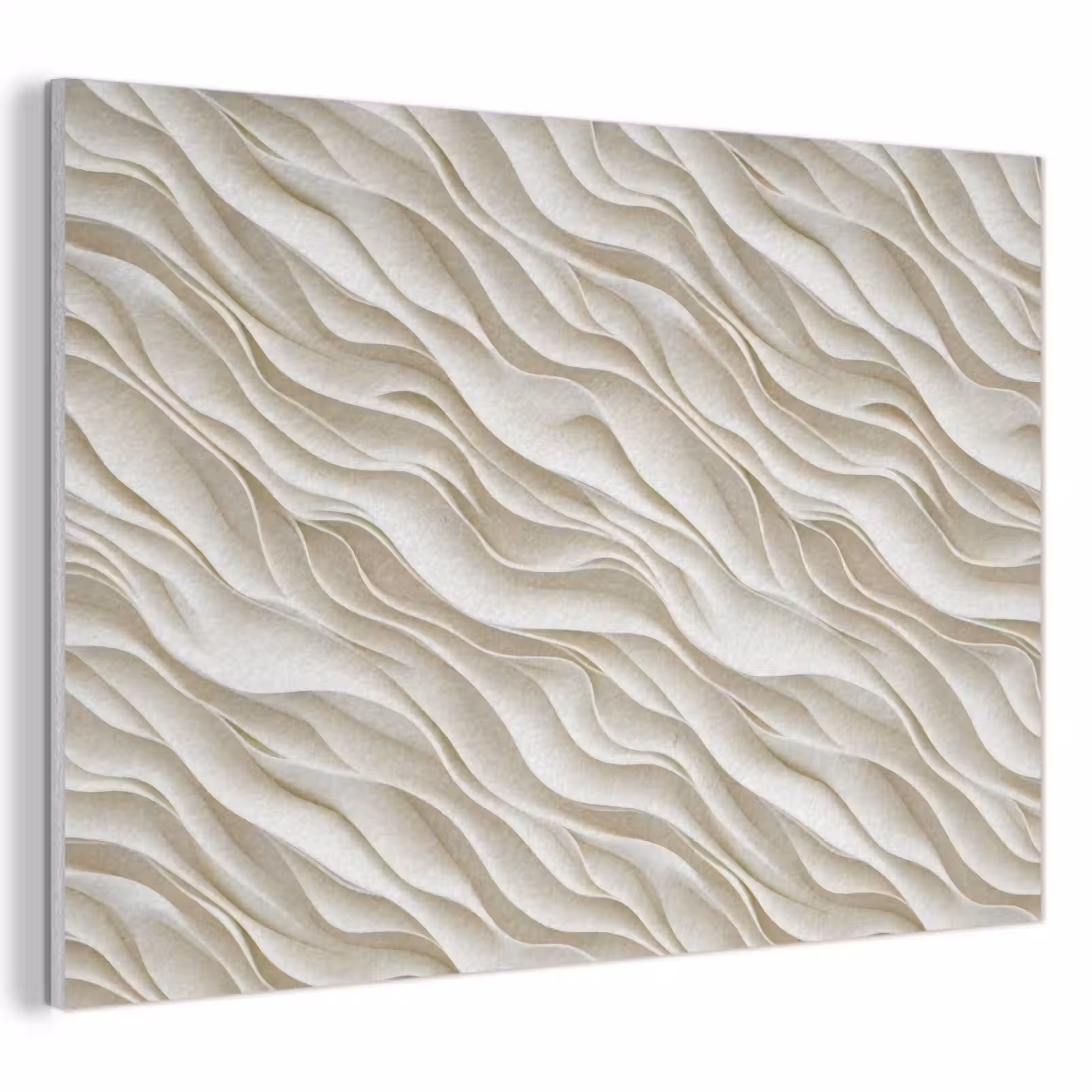 Akoestisch schilderij - Golven - Wit - Minimalistisch — 1