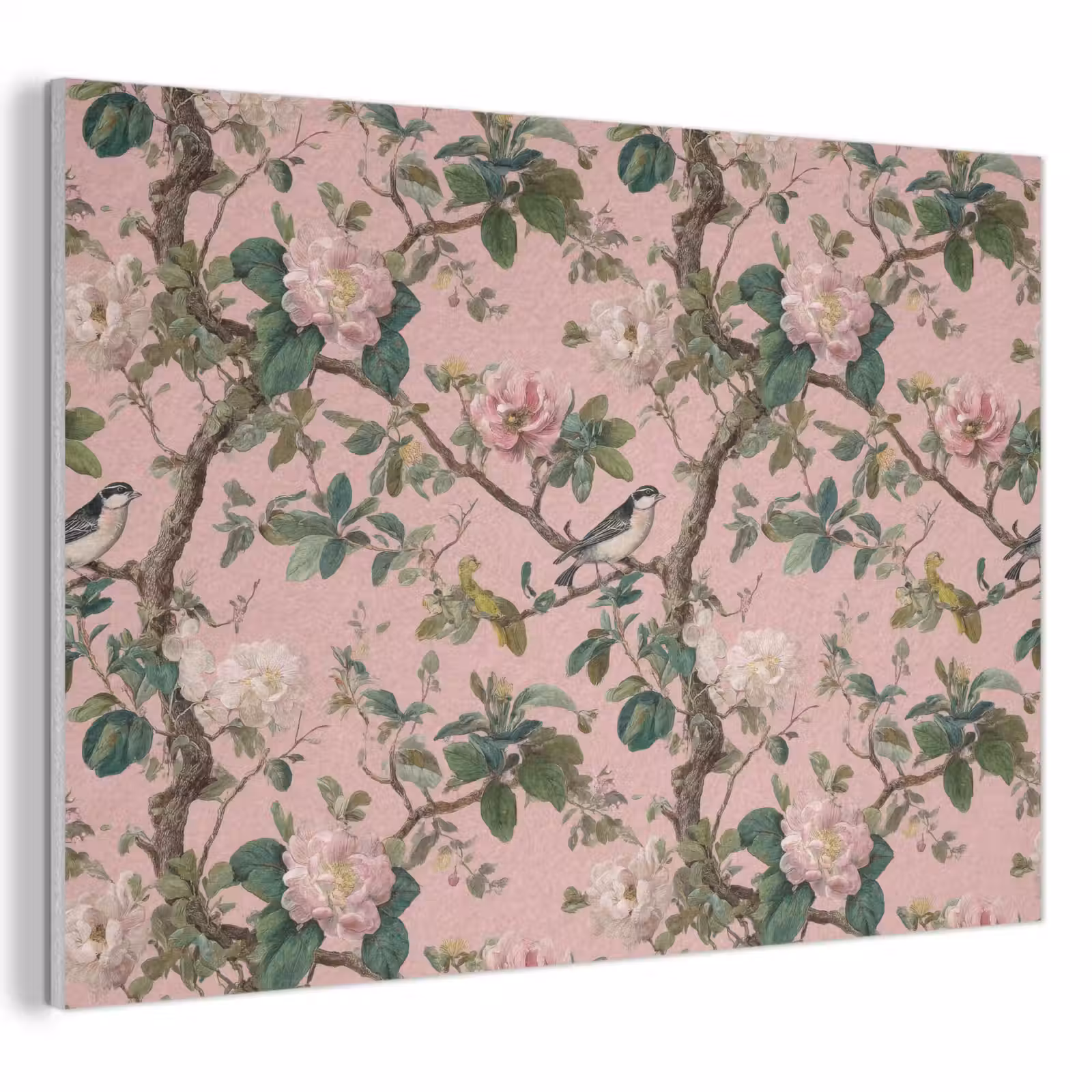 Akoestisch schilderij - Pioenrozen - Botanisch - Vogel — 1