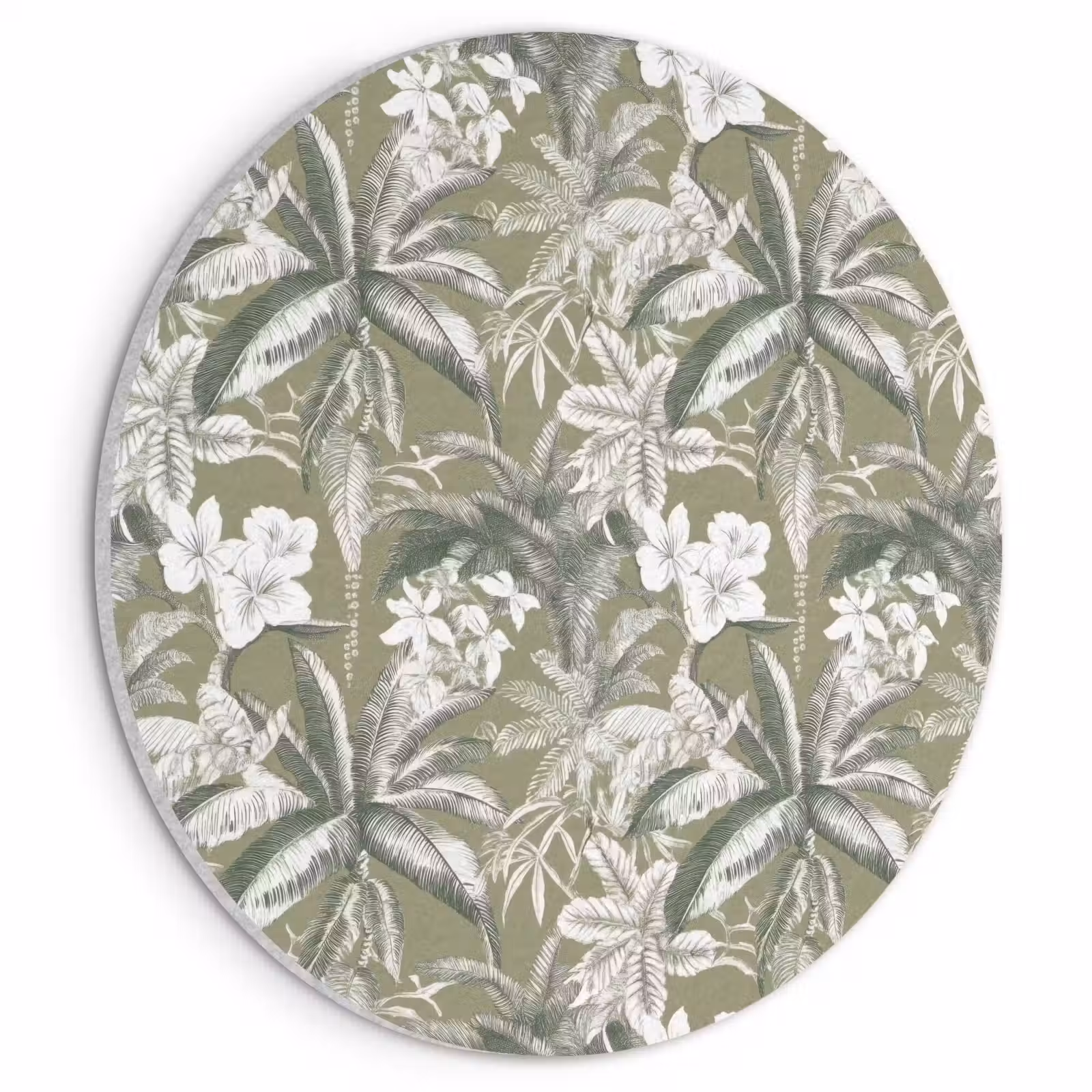 Akoestisch schilderij rond - Botanisch - Bloemen - Groen — 1